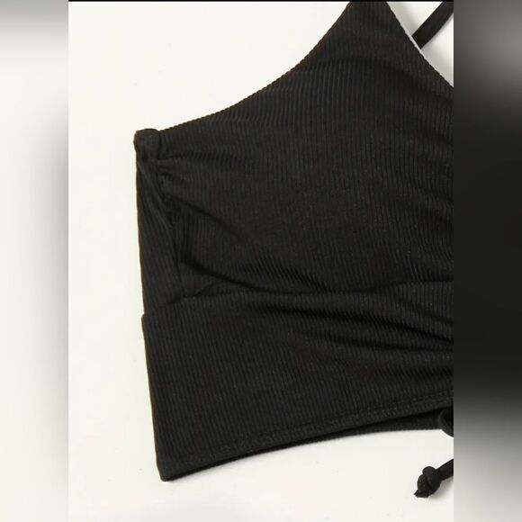 Ribbed drawstring two-piece Swimsuit sz Large - Picture 4 of 11